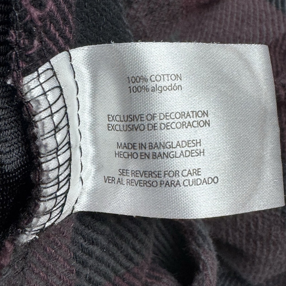 Orvis Mens L Heavyweight Flannel Side Pockets Purple Black Classic Fit - Picture 5 of 10
